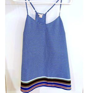 J. Crew Strappy Blue Print Racerback Cami